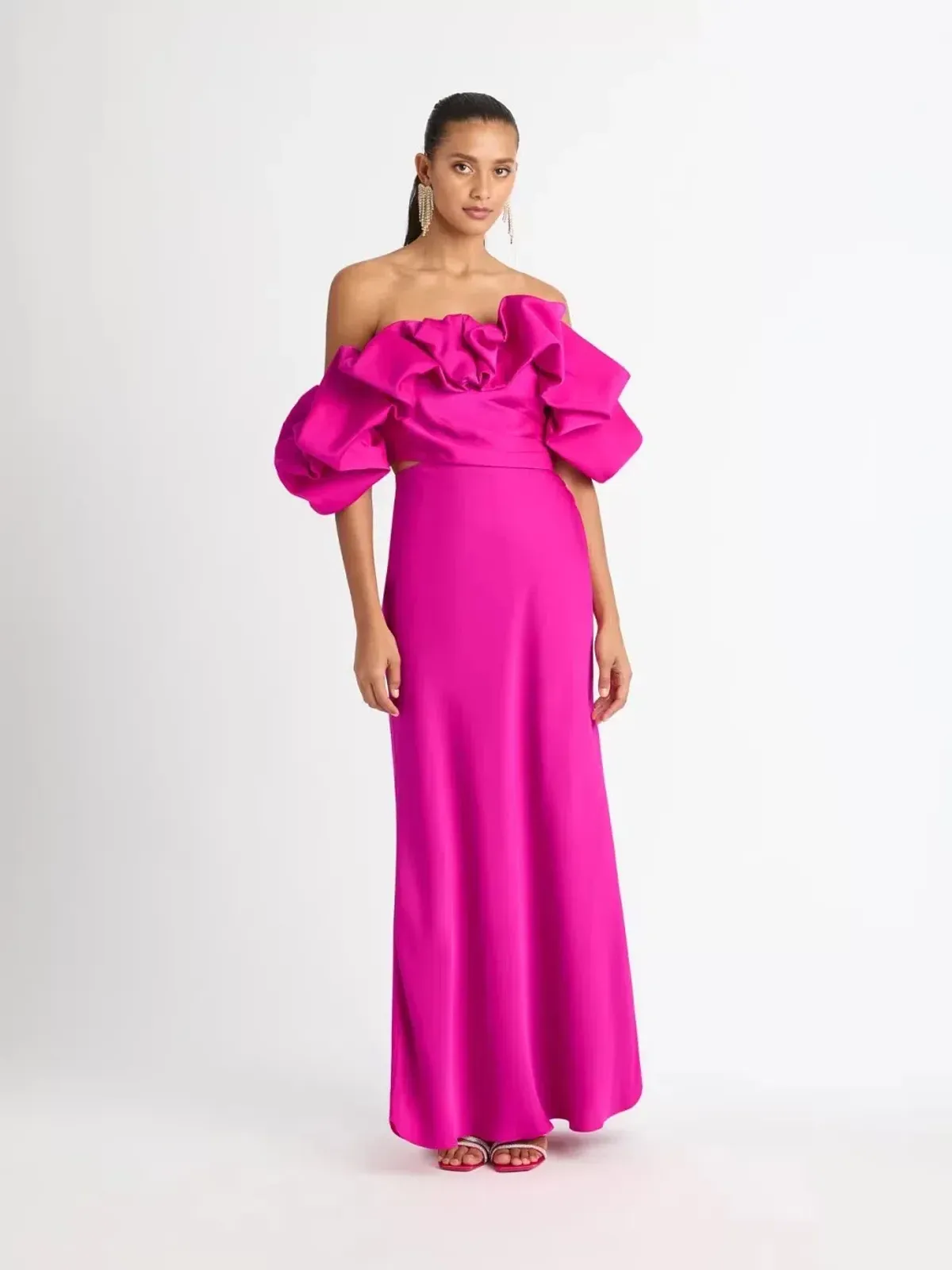 Sheike Margot Maxi Dress Magenta Pink Size 6 - Image 1