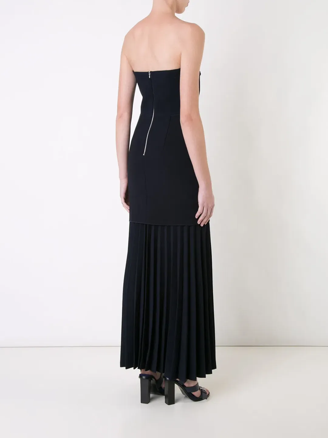 Dion Lee Linear Pleat Crepe Strapless Dress Black Size XS / AU 6 for rent on The Volte - main image