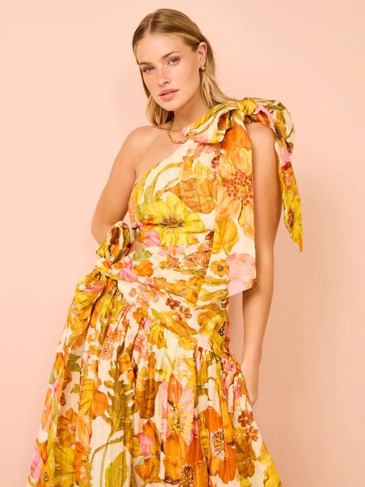 Alemais Silas One Shoulder Maxi Gown Multi Size 10 - Image 5