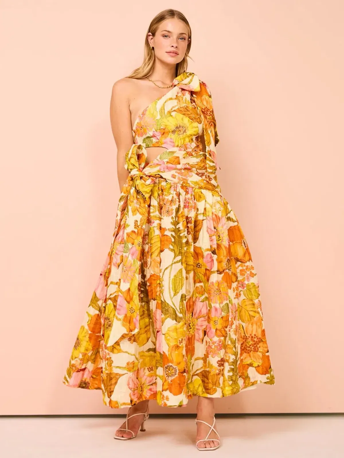 Alemais Silas One Shoulder Maxi Gown Multi Size 10 - Image 2