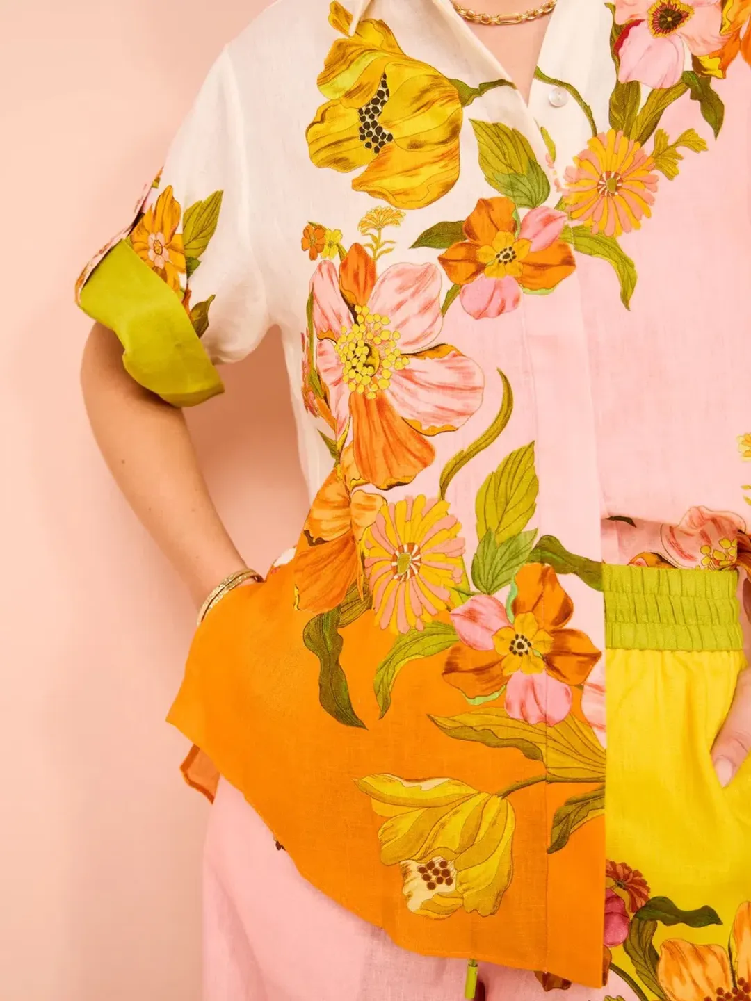 ALEMAIS Silas Shirt & Pant Set Floral Multi Size 10 for rent on The Volte - main image