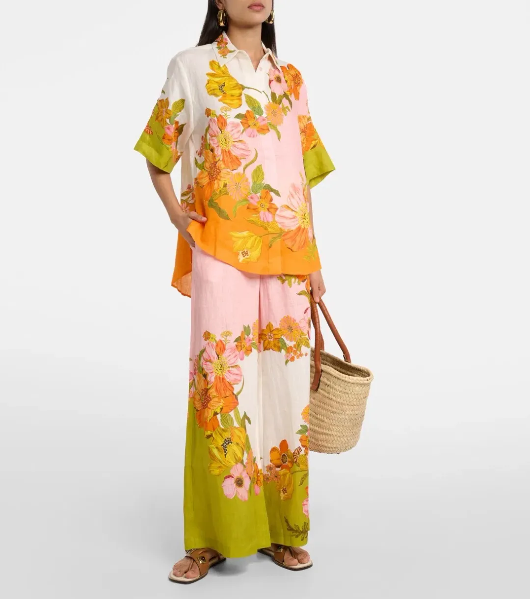 ALEMAIS Silas Shirt & Pant Set Floral Multi Size 10 for rent on The Volte - main image