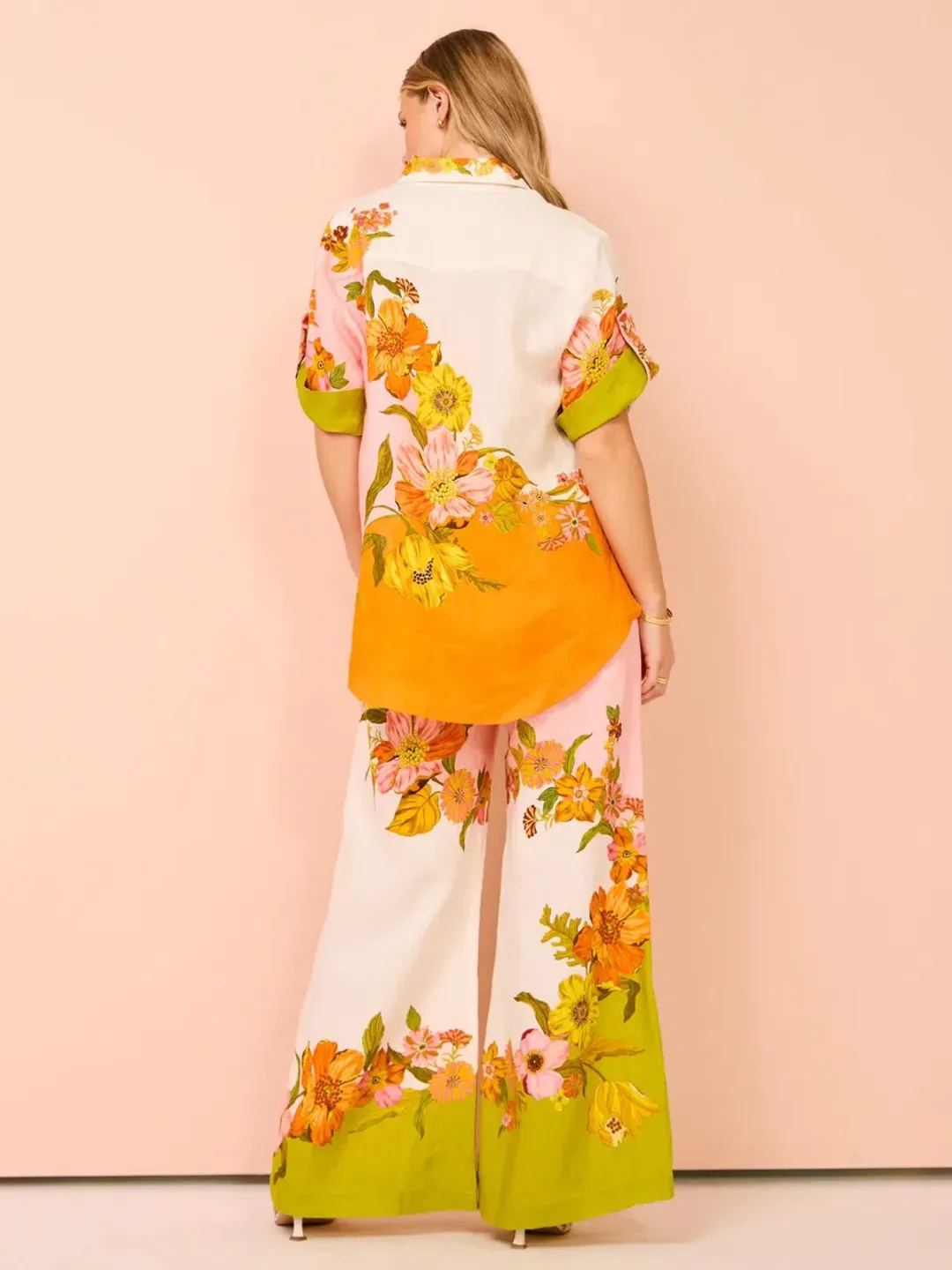 ALEMAIS Silas Shirt & Pant Set Floral Multi Size 10 for rent on The Volte - main image