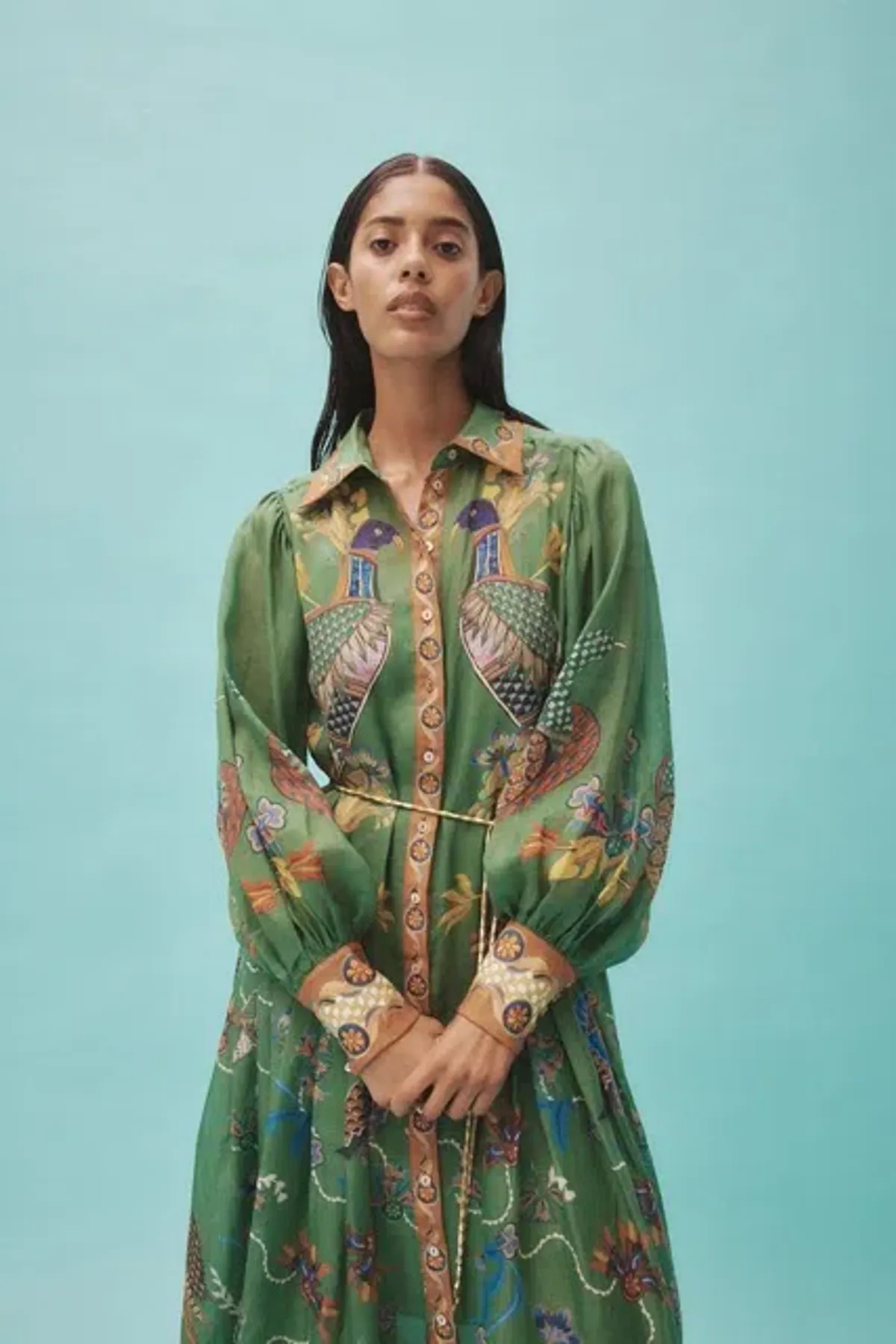 ALEMAIS Birdie Shirtdress in Jade Size 10 AU - Image 13