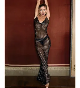 Rat & Boa Giselle Polka Dot Sheet Maxi Dress Black Size Xxs / Size 6 for rent on The Volte - image 1