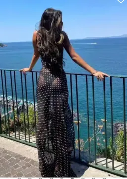 Rat & Boa Giselle Polka Dot Sheet Maxi Dress Black Size Xxs / Size 6 for rent on The Volte - image 9