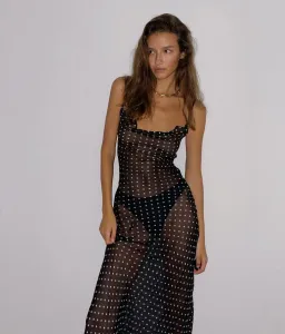 Rat & Boa Giselle Polka Dot Sheet Maxi Dress Black Size Xxs / Size 6 for rent on The Volte - image 10