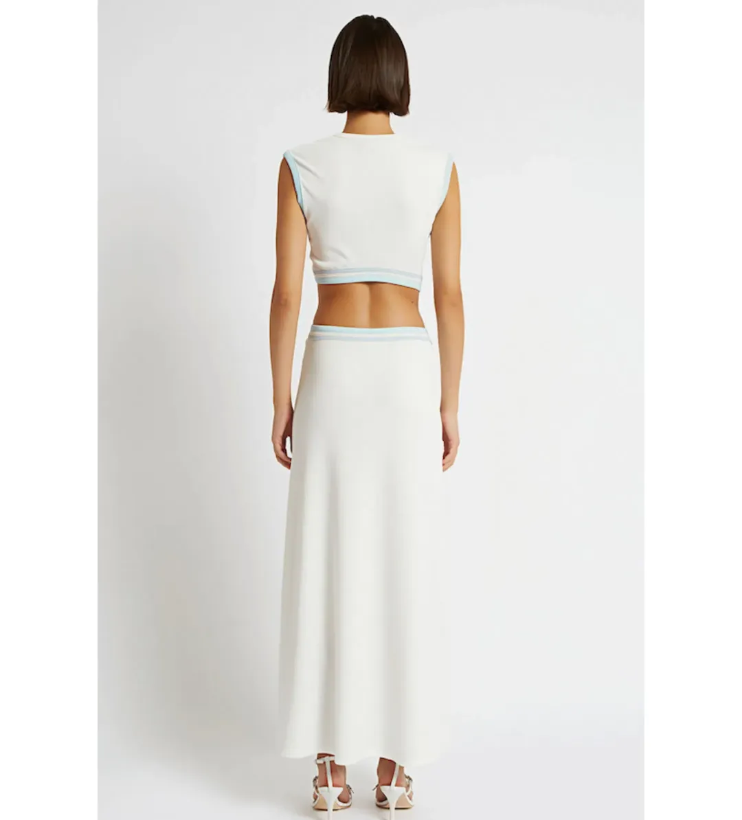 Christopher Esber Paisley Cut Out Dress Blue Size 6 for rent on The Volte - main image