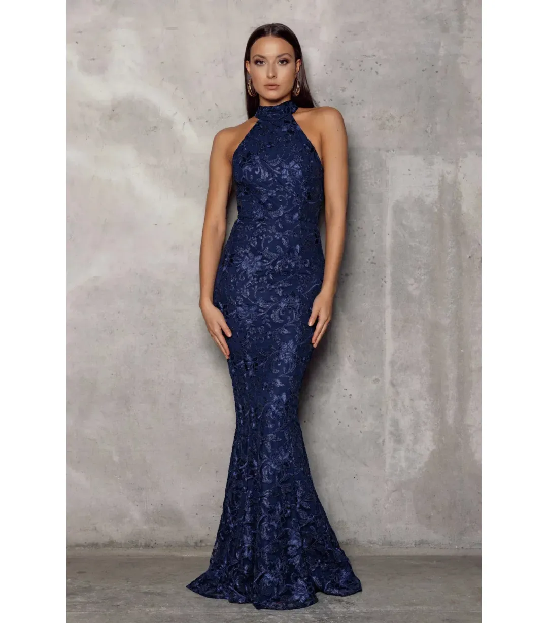 Elle Zeitoune Clement Gown Navy Size AU 6 for rent on The Volte - main image