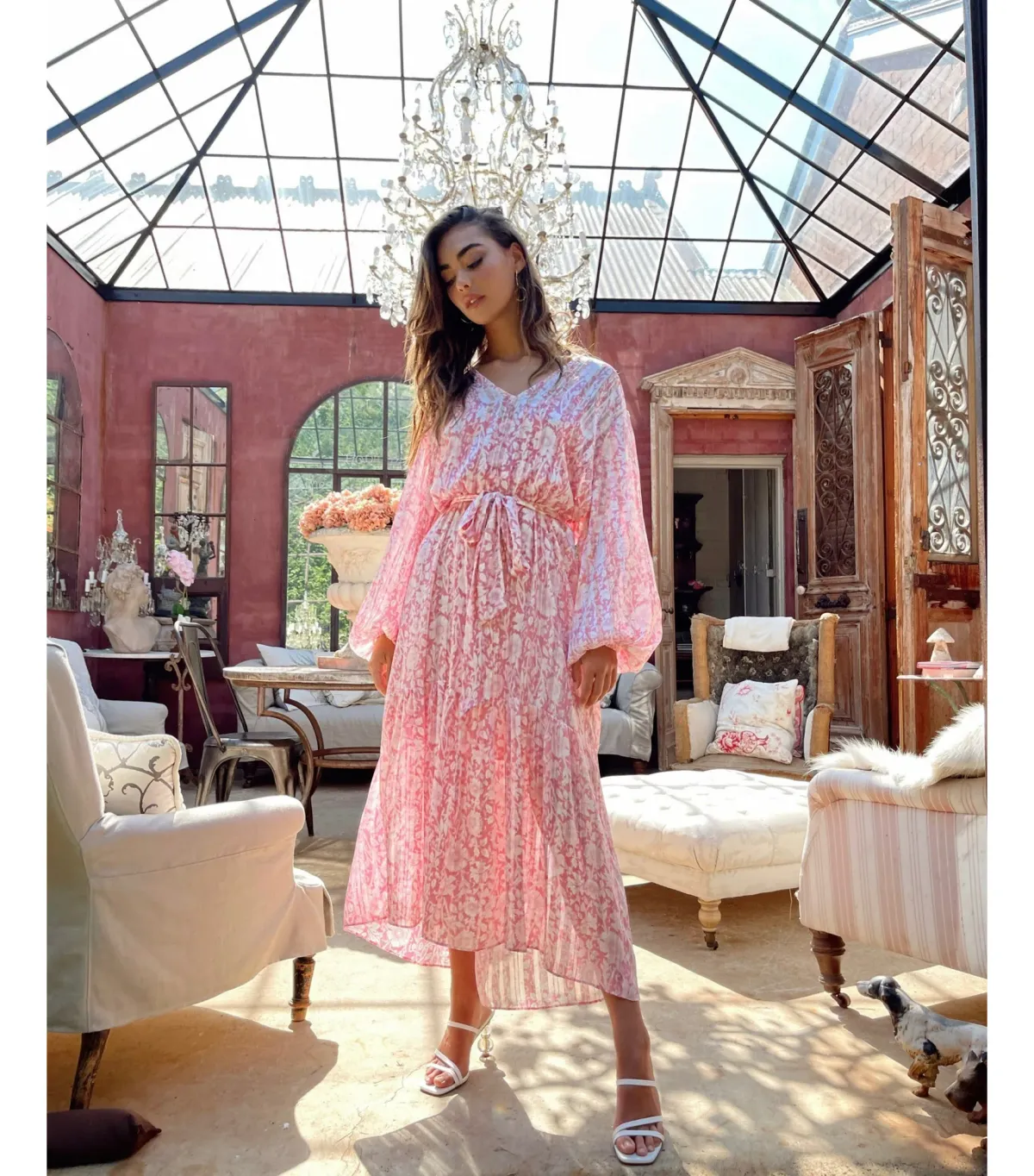 Sheike Floral Dreams Maxi Pink/White Size AU 12 - Image 1