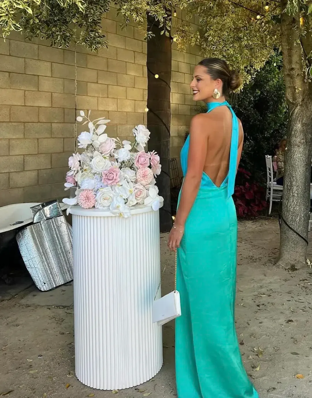 The Wolf Gang Oahu Slip Dress Aquamarine Size M / AU 10 for rent on The Volte - main image