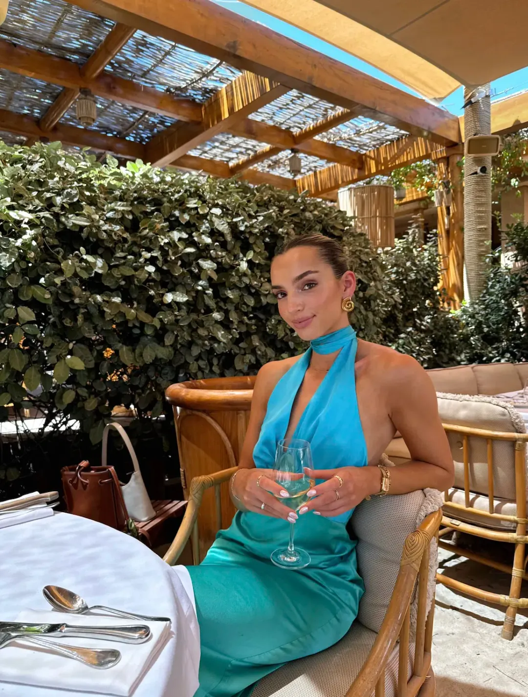 The Wolf Gang Oahu Slip Dress Aquamarine Size M / AU 10 for rent on The Volte - main image