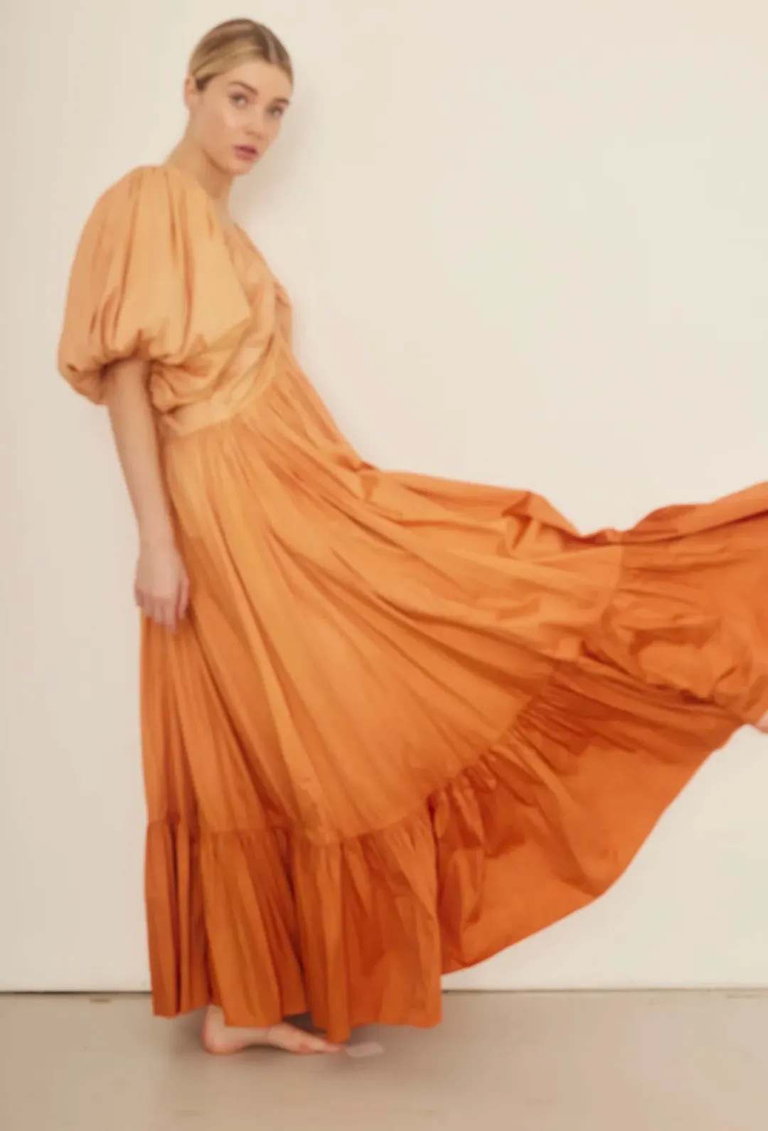 Rooh Collective Birthday Gown in Orange Ombre Size S for rent on The Volte - main image