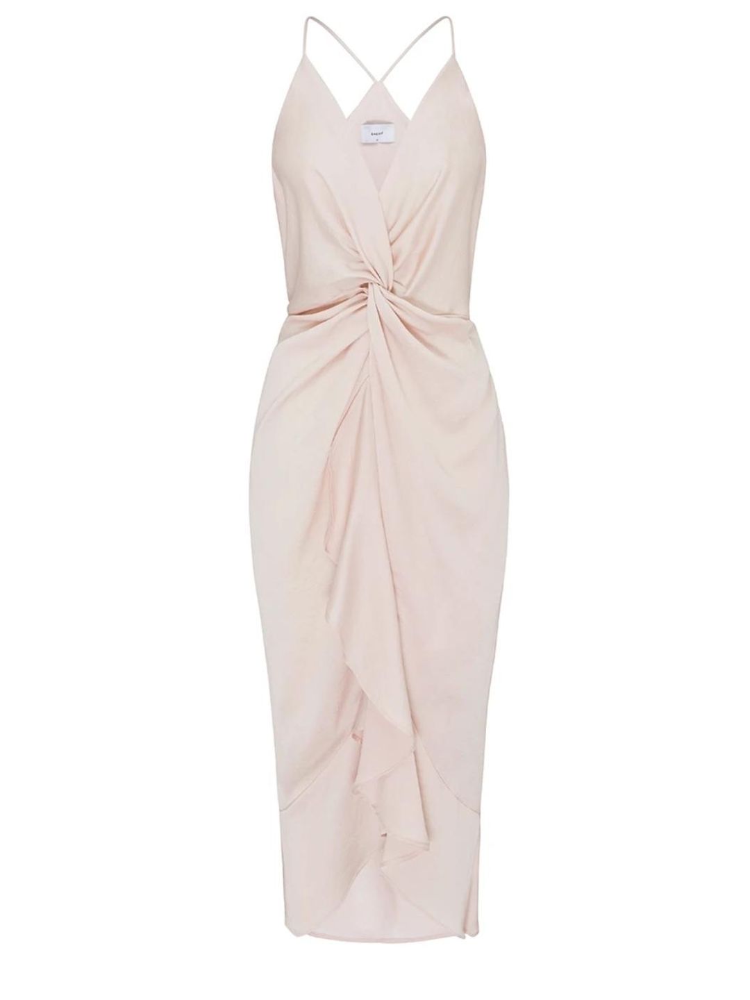 Sheike Midi Knot Dress Champagne Size 8 for rent on The Volte - main image