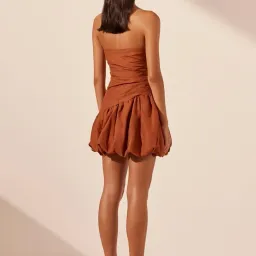 Shona Joy Celeste Strapless Bubble Mini Dress Rust Size 8 for rent on The Volte - image 3