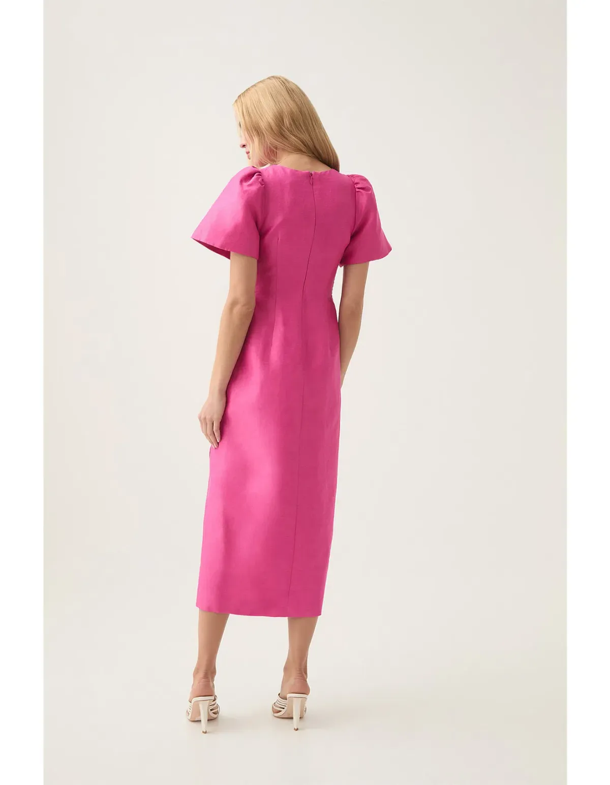 Aje Presence Twisted Midi Dress Fuchsia Rose Size 12 - Image 3