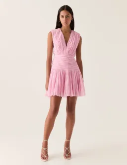 Aje Escapist Mini Dress Flash Pink Size 8 for rent on The Volte - image 1