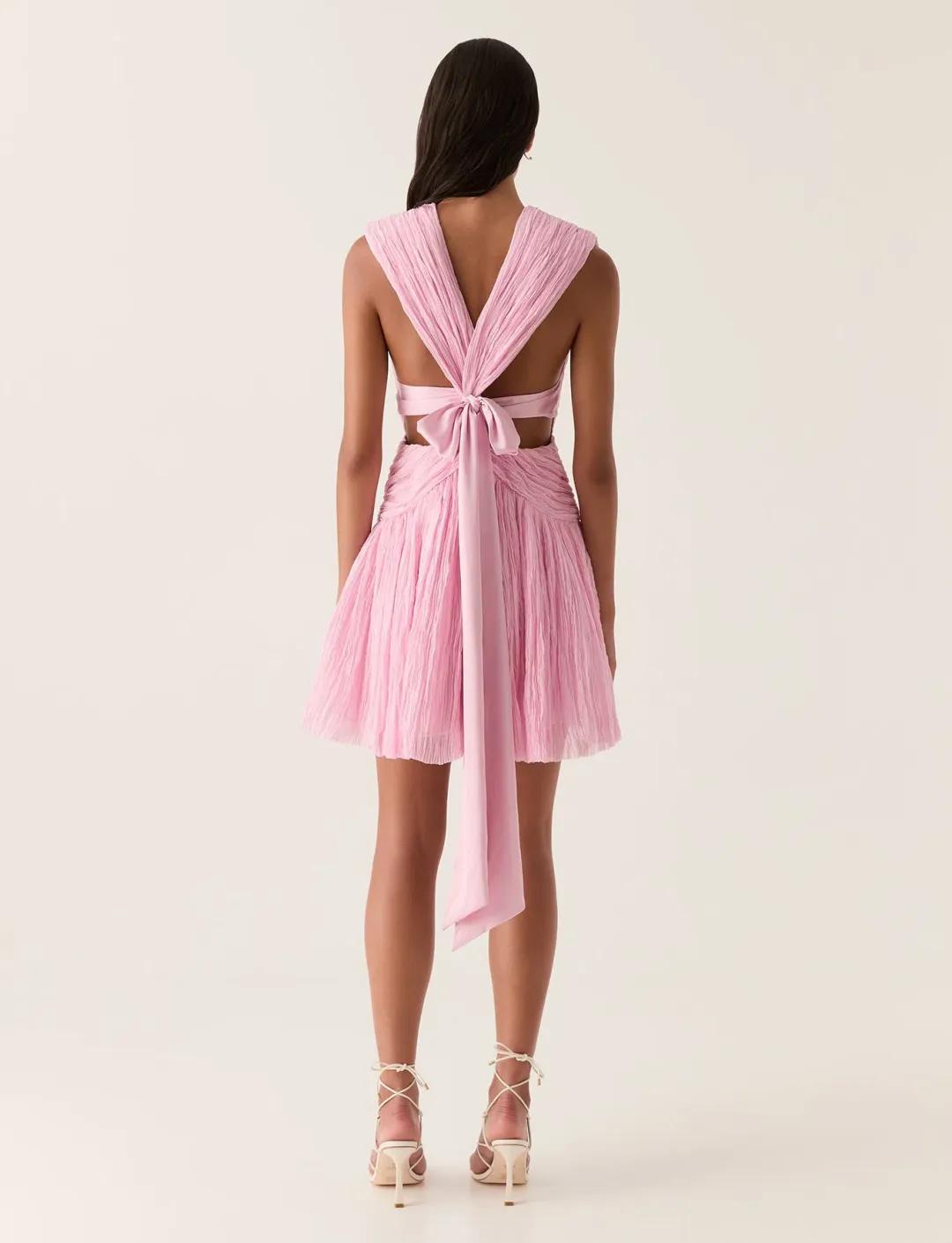 Aje Escapist Mini Dress Flash Pink Size 8 for rent on The Volte - main image