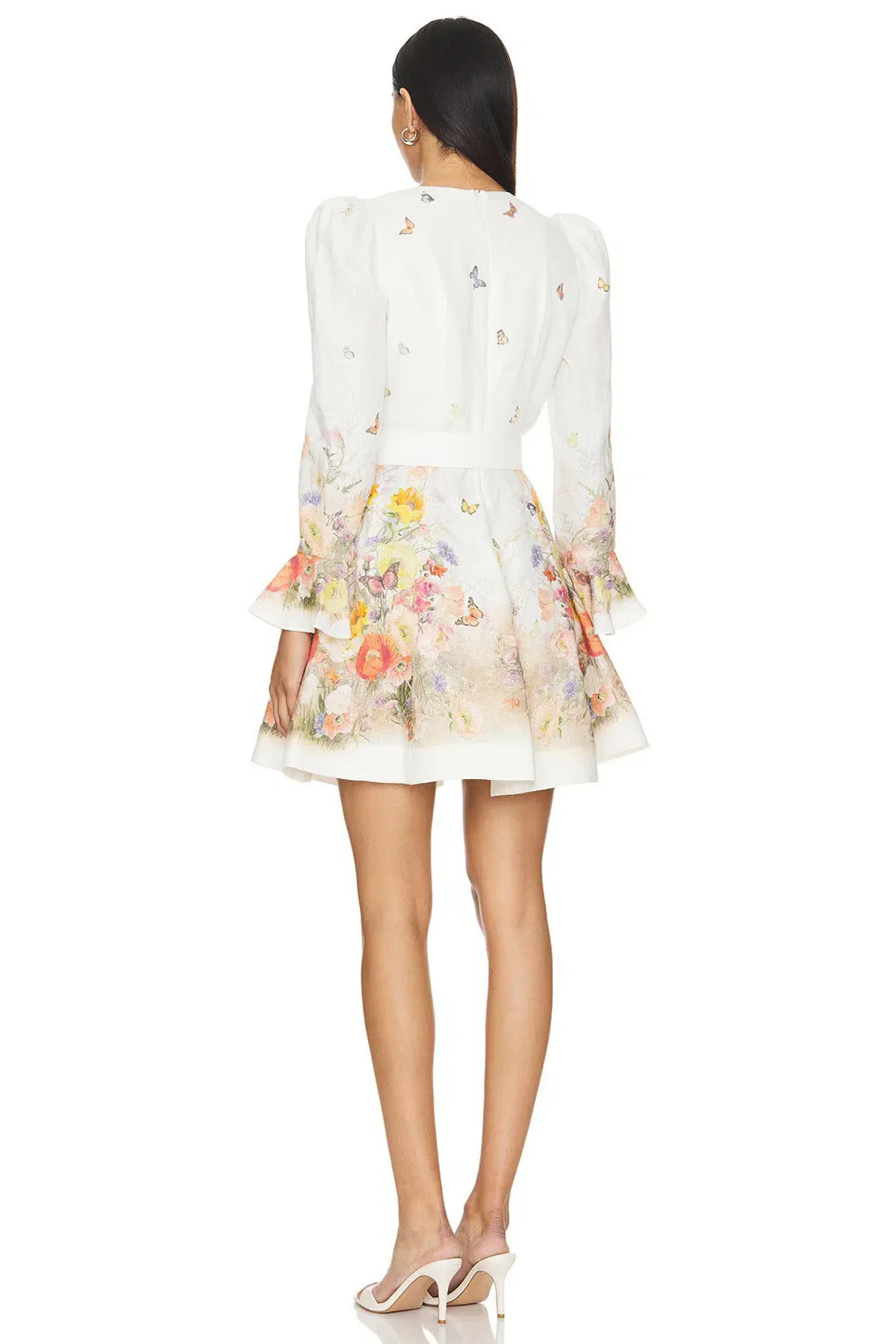 Zimmermann Tranquility Mini Dress Red Butterflies Size 2 (12) - Image 2