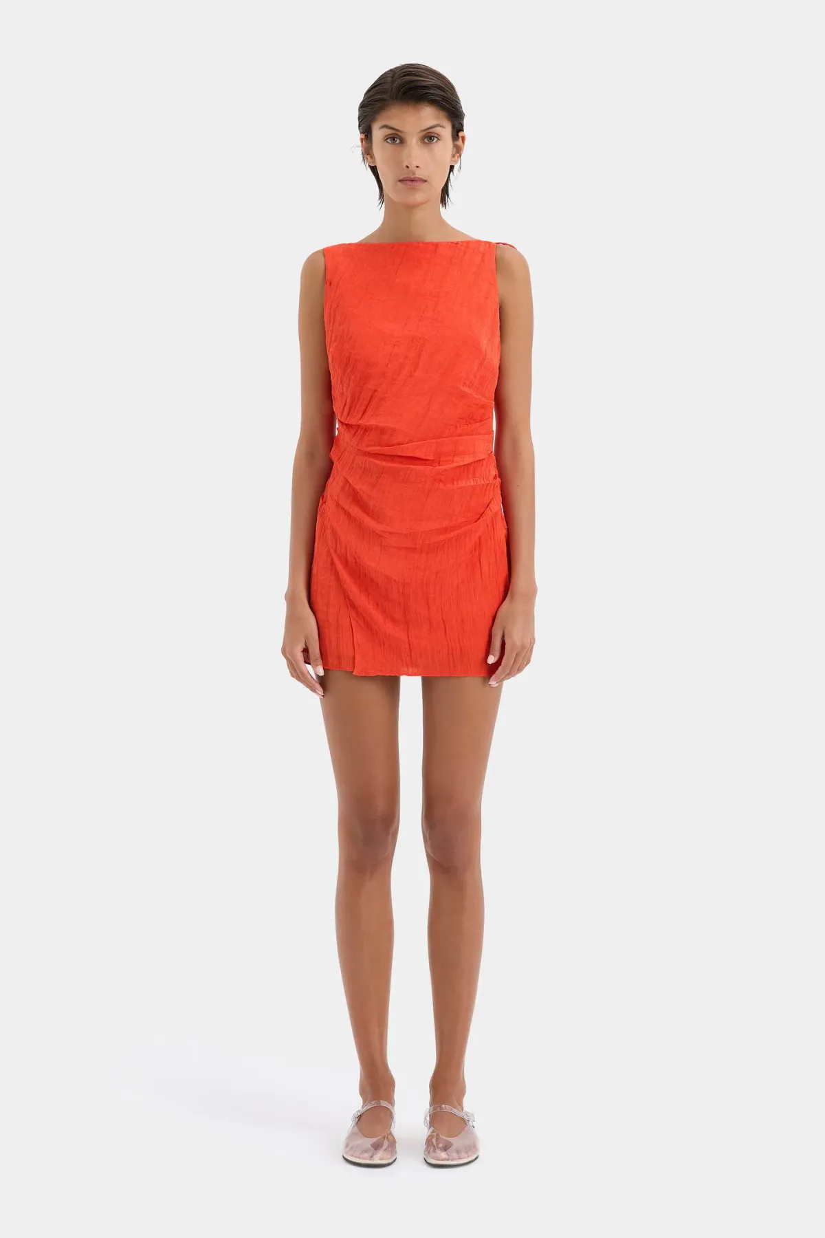 Sir the Label Ligera Mini Dress in Tangerine Size 1 / AU 8 for rent on The Volte - main image