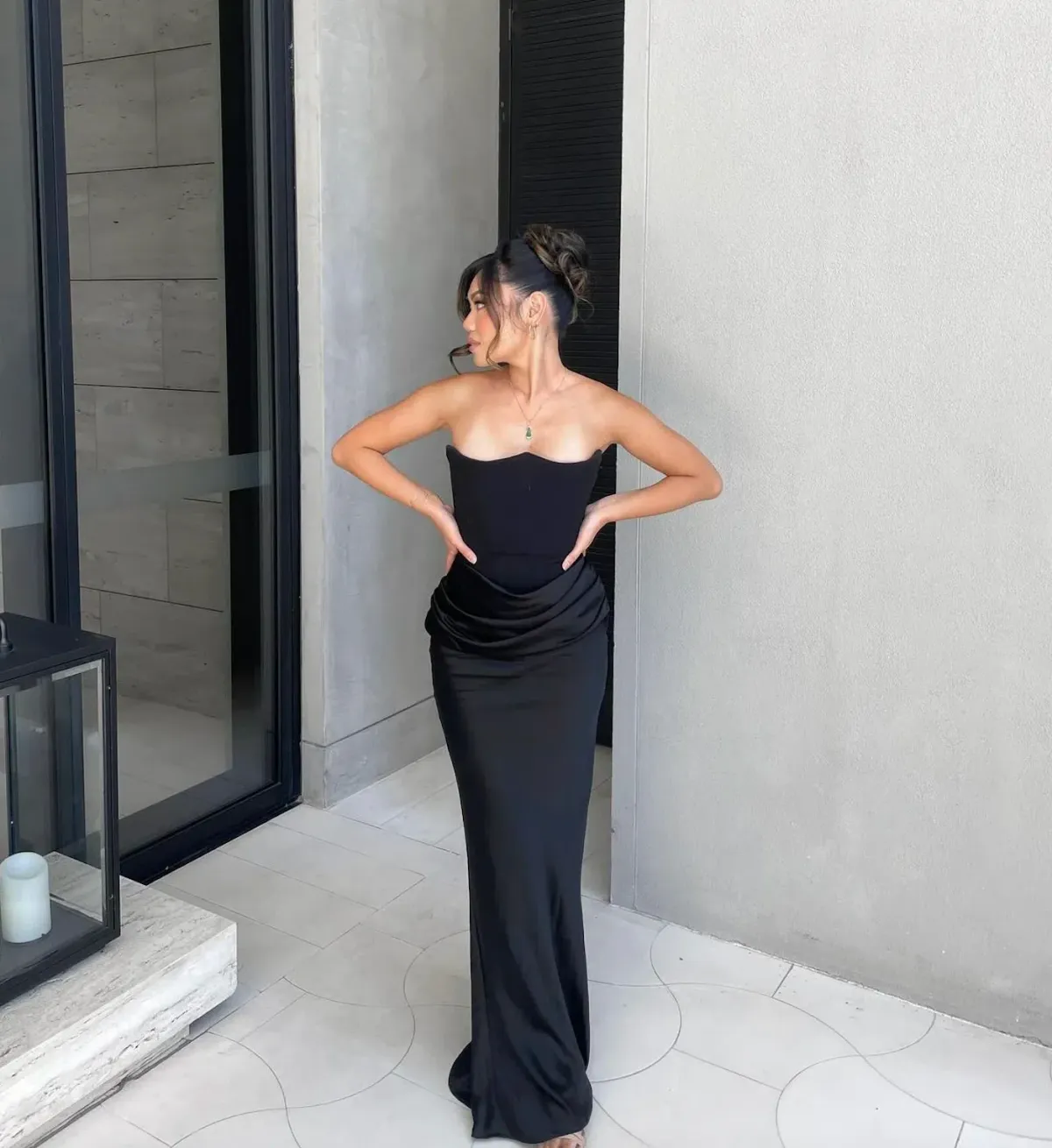 House Of CB Persephone Strapless Corset Dress Black Size XS / AU 6 for rent on The Volte - main image