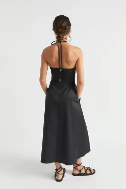 Seed Heritage Tailored Halter Midi Dress Black Size 6 for rent on The Volte - image 2