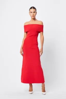 Mossman Monaco Off Shoulder Dress Red Size AU 10 for rent on The Volte - image 1