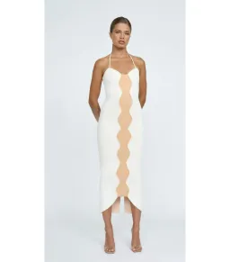 By Johnny Caprera Knit Midi Dress in Ivory Bone Size XS / AU 6 for rent on The Volte - image 1