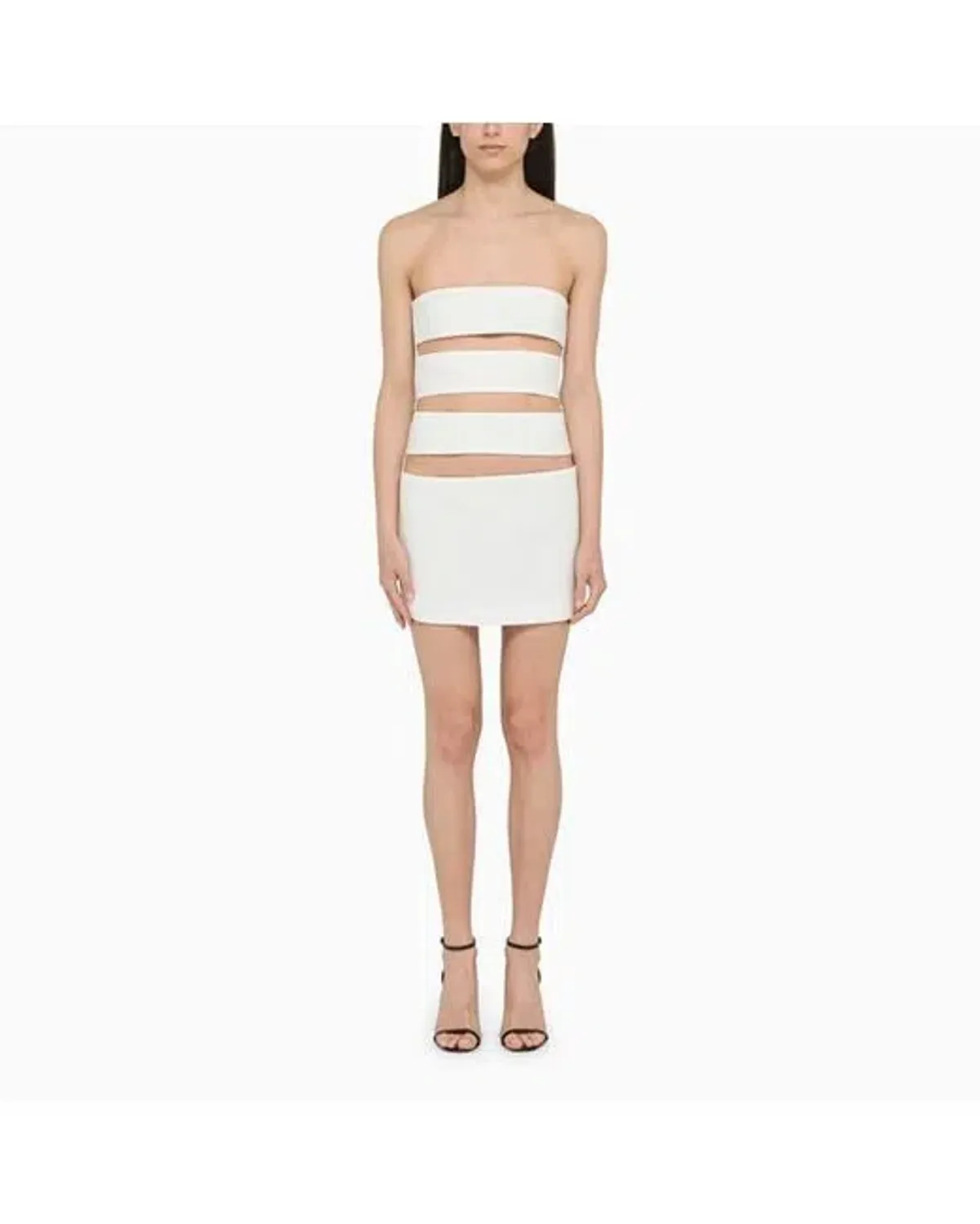 Monot Strapless Cut Out Dress White Size 8 - Image 1