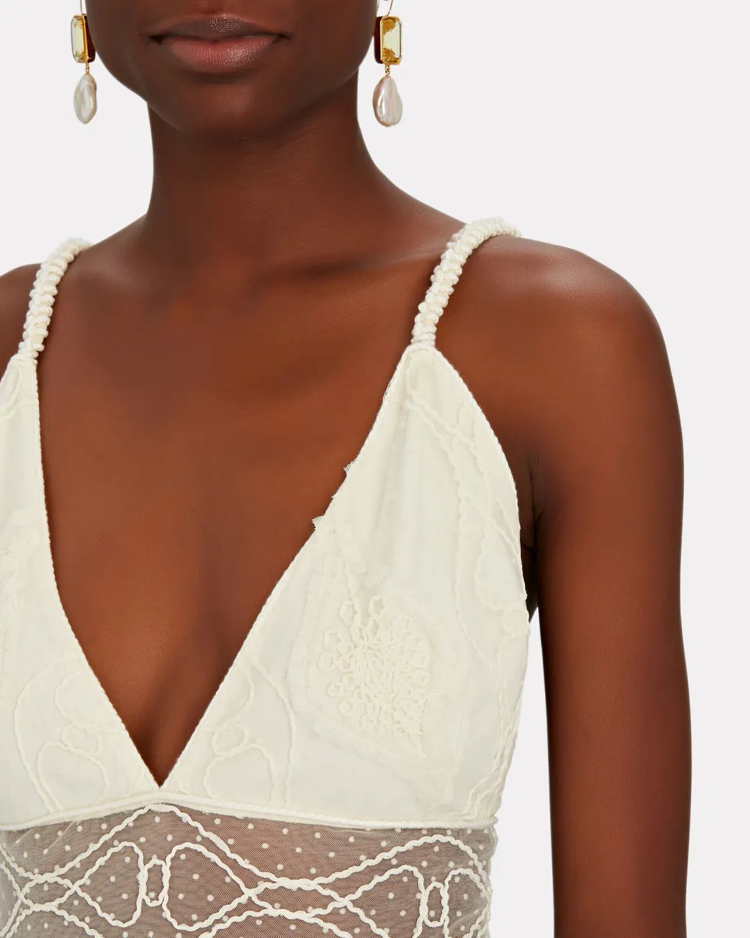 Alexis Arabella Embroidered Lace Maxi Dress Ivory Size 8 for rent on The Volte - main image