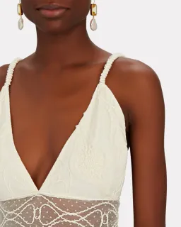 Alexis Arabella Embroidered Lace Maxi Dress Ivory Size 8 for rent on The Volte - image 3