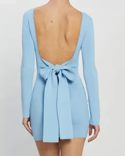 Bec And Bridge Emeline Knit Mini Dress Sky Blue Size 14 for rent on The Volte - image 2