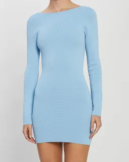 Bec And Bridge Emeline Knit Mini Dress Sky Blue Size 14 for rent on The Volte - image 3