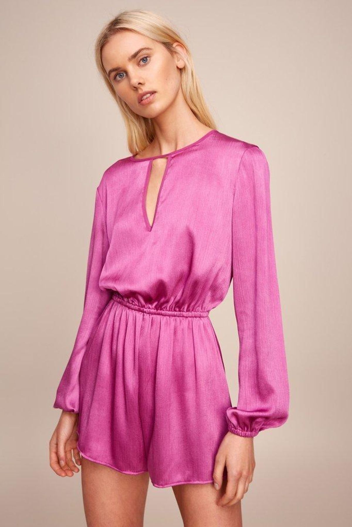 The Fifth Label Estella Long Sleeve Playsuit in Orchid Pink Size 8 - Image 1