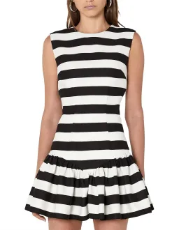 By Johnny Bold Stripe V Gather Mini Dress Print Size 6 for rent on The Volte - image 3