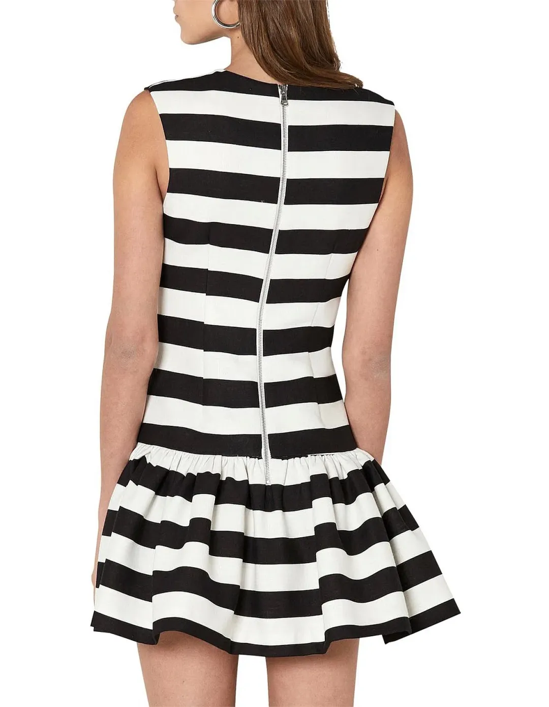 By Johnny Bold Stripe V Gather Mini Dress Print Size 6 for rent on The Volte - main image