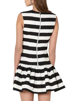 By Johnny Bold Stripe V Gather Mini Dress Print Size 6 for rent on The Volte - image 2
