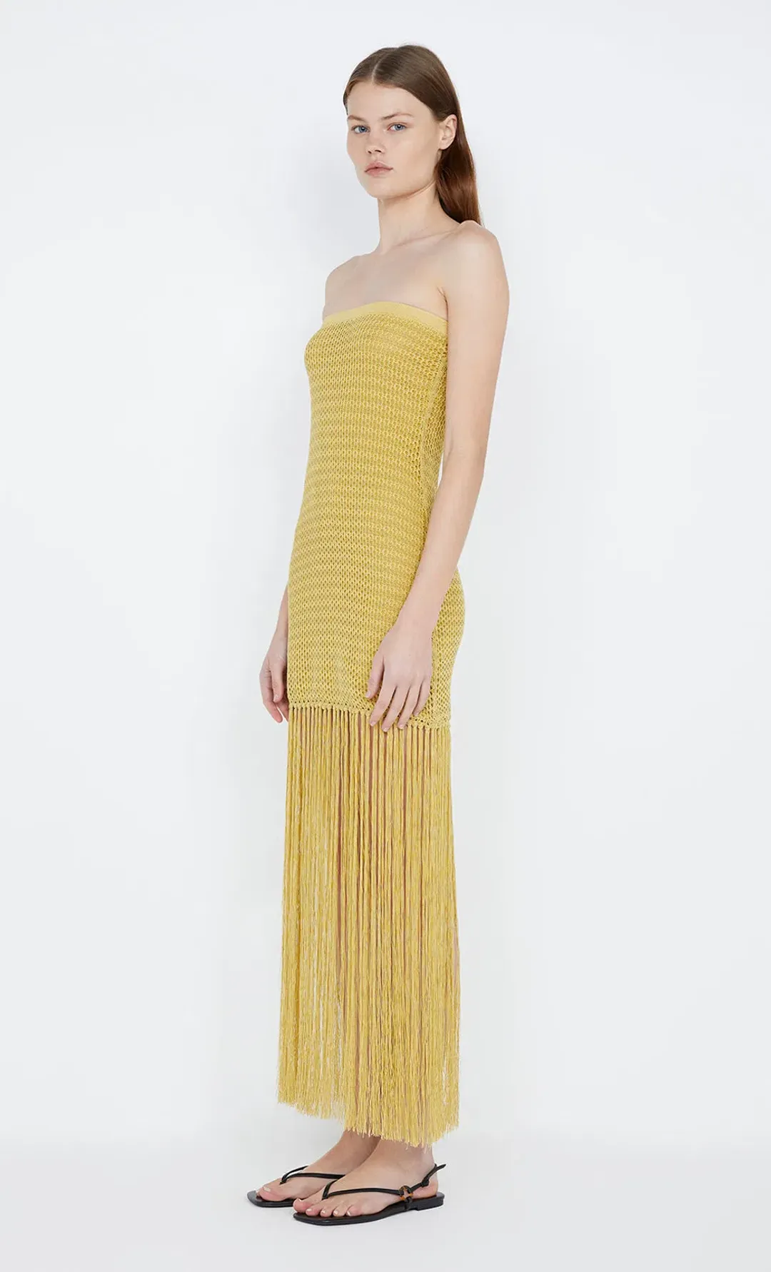 Bec & Bridge Calista Strapless Dress in Citrus Size 8 for rent on The Volte - main image