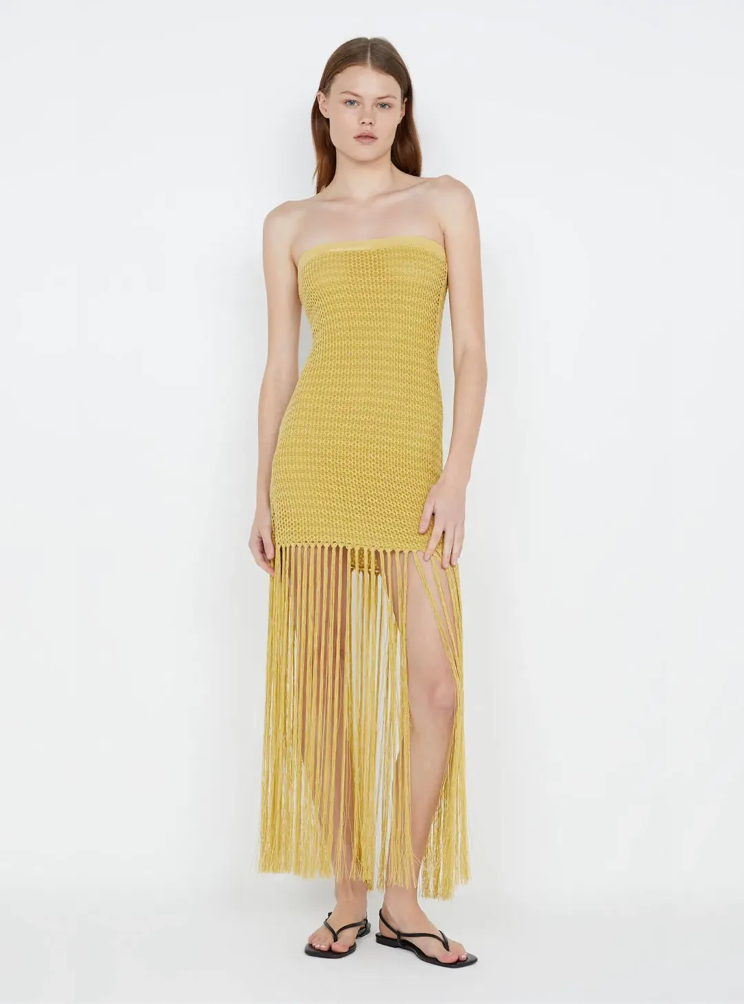 Bec & Bridge Calista Strapless Dress in Citrus Size 8 for rent on The Volte - main image