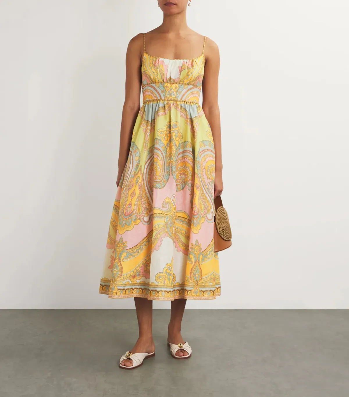 Zimmermann Maxine Picnic Midi Dress Gold Paisley Size 1 / AU 10 - Image 1