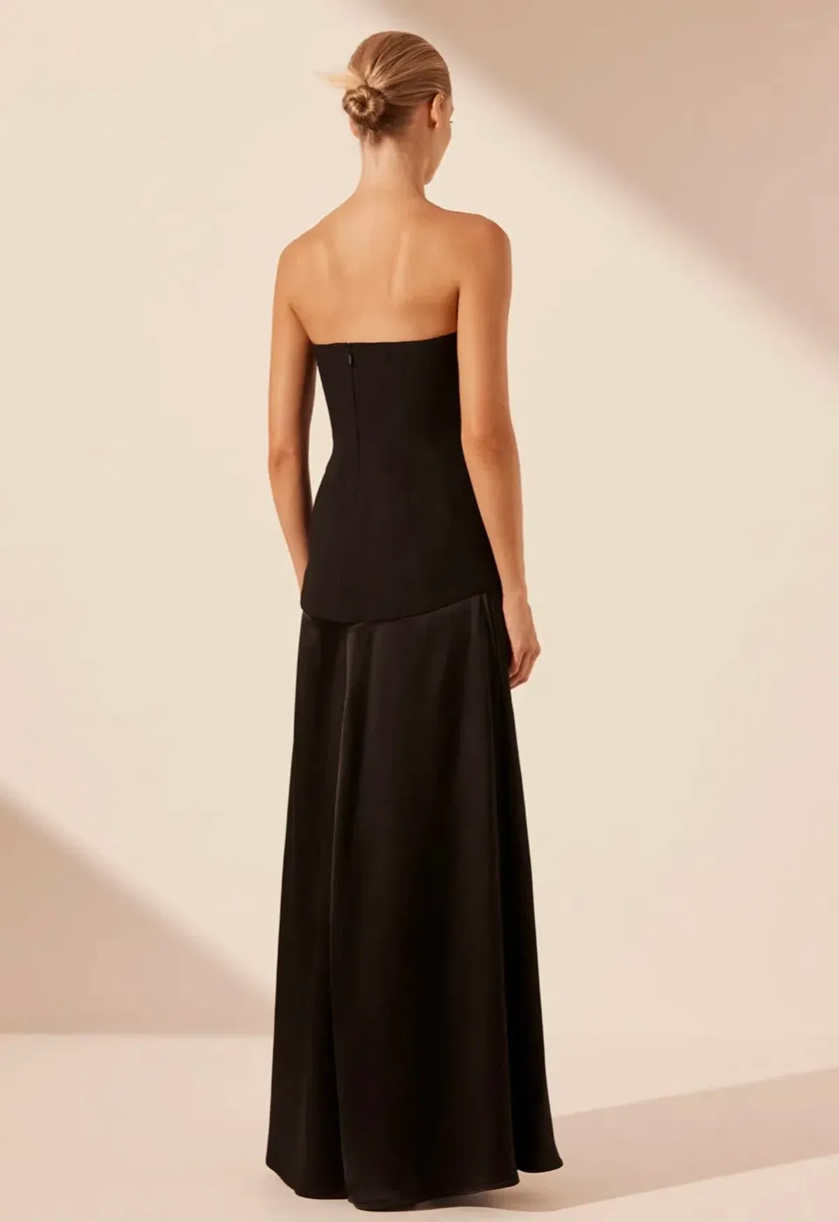 Shona Joy Adri Strapless Panelled Maxi Dress in Black Size 12 - Image 3
