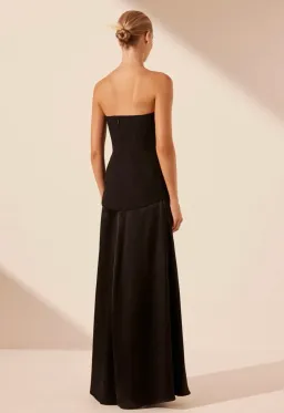 Shona Joy Adri Strapless Panelled Maxi Dress in Black Size 12 for rent on The Volte - image 3
