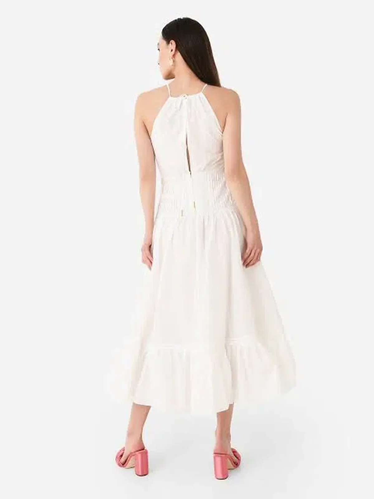 Aje Renata Eyelash Midi Dress Ivory Size 8 - Image 5