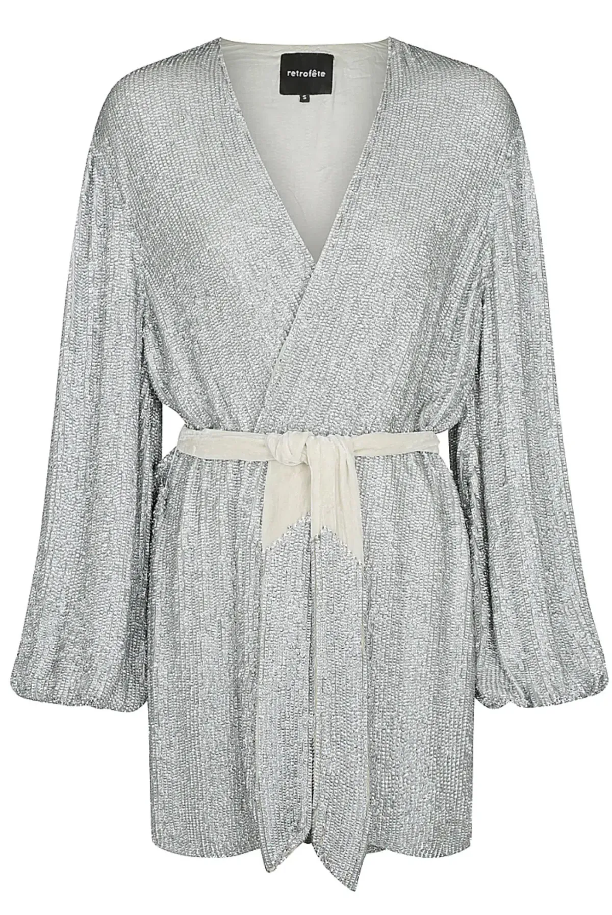 Retrofete Gabrielle Robe Dress Silver Size AU 12 - Image 4