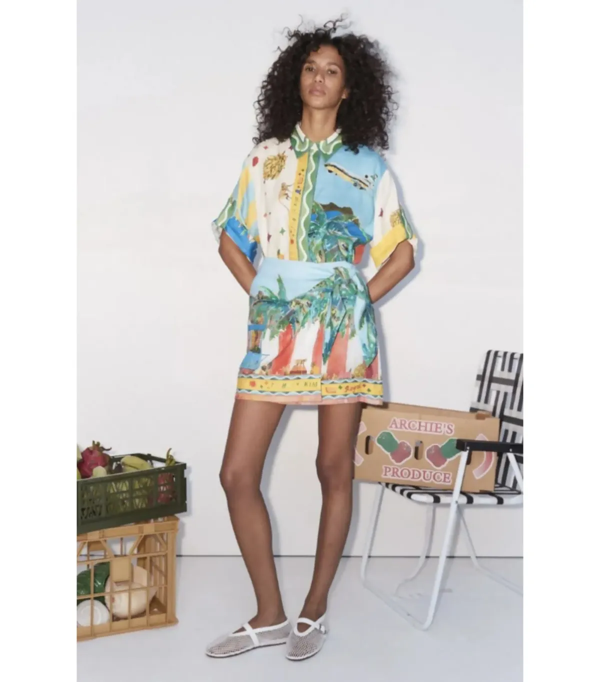 Alémais All Aboard Shirt and Skirt Multi Size AU 16 - Image 3