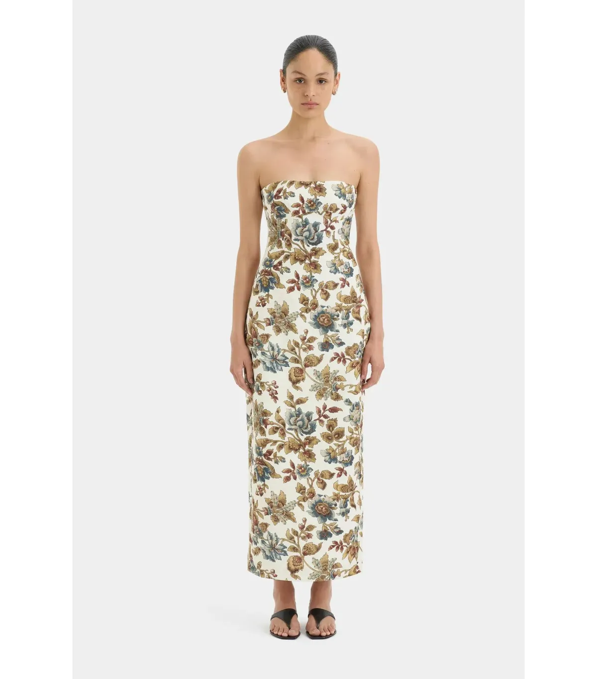 Sir the Label Eleanora Column Midi Dress in Viola Print Size AU 6 - Image 1