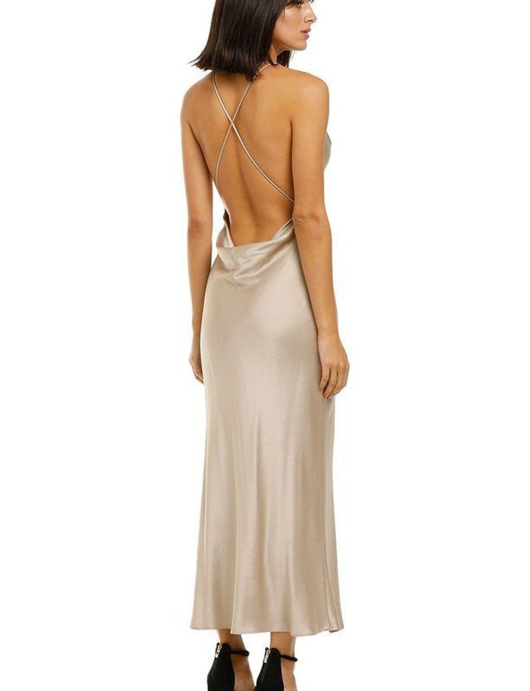 Bec & Bridge Pearl Bay Backless Midi Dress Champagne/Nude Size 12 for rent on The Volte - main image
