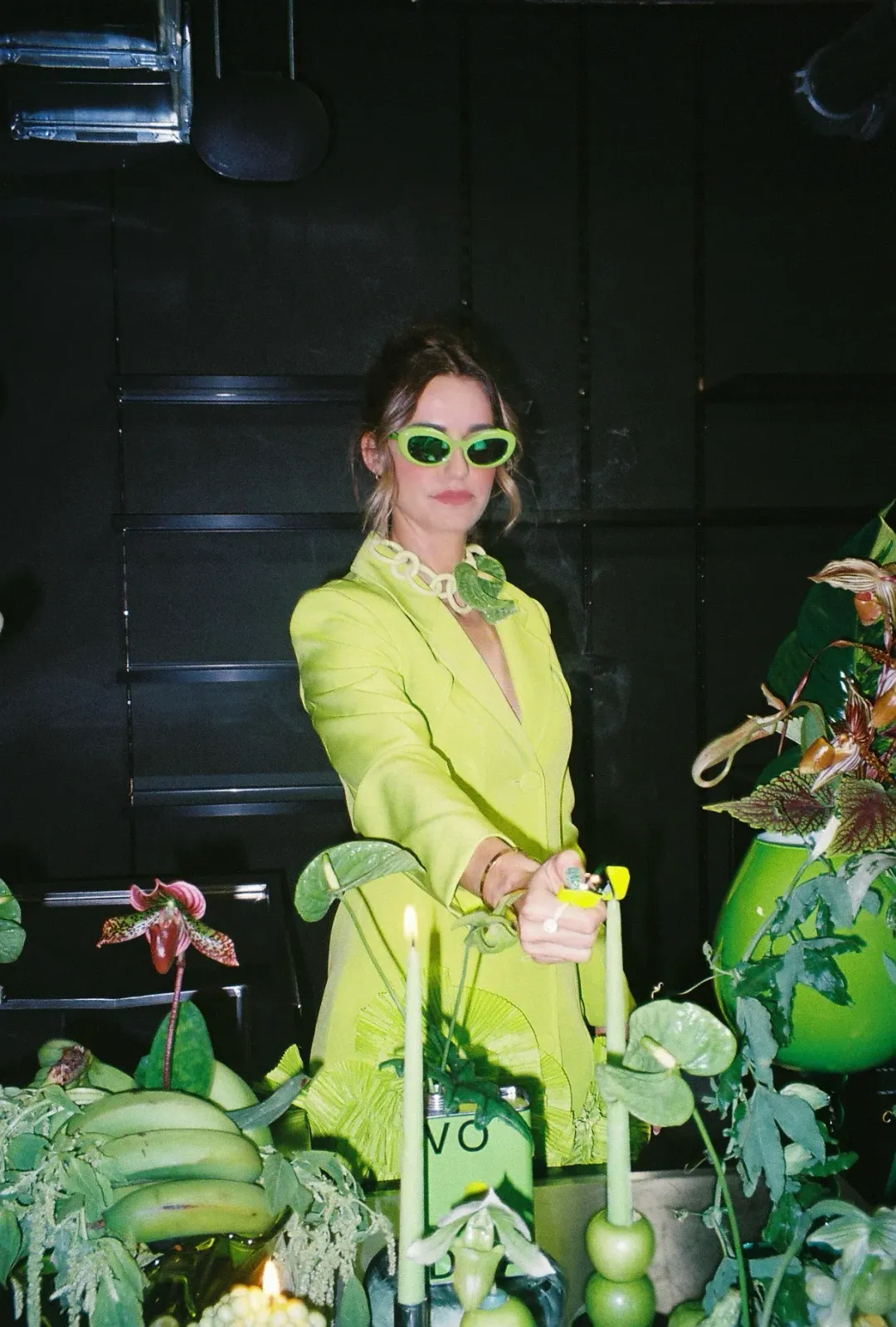 Acler Hampstead Blazer Mini Dress in French Lime Size 8 for rent on The Volte - main image