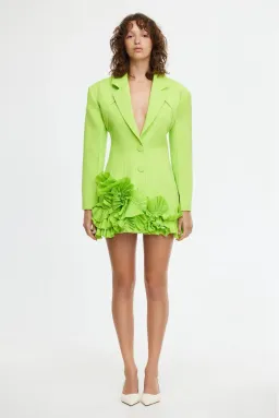 Acler Hampstead Blazer Mini Dress in French Lime Size 8 for rent on The Volte - image 1