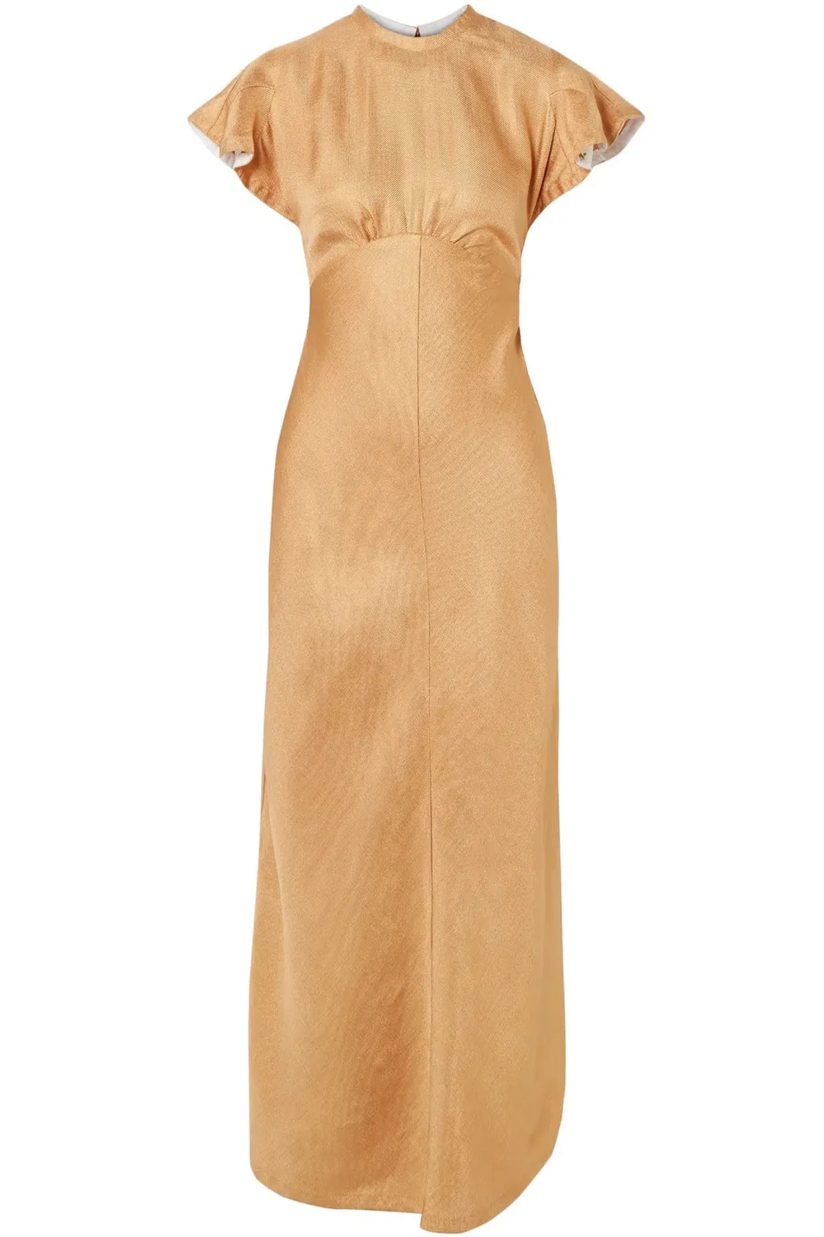Zimmerman Frill Sleeve Maxi Dress Gold Size 10 - Image 3